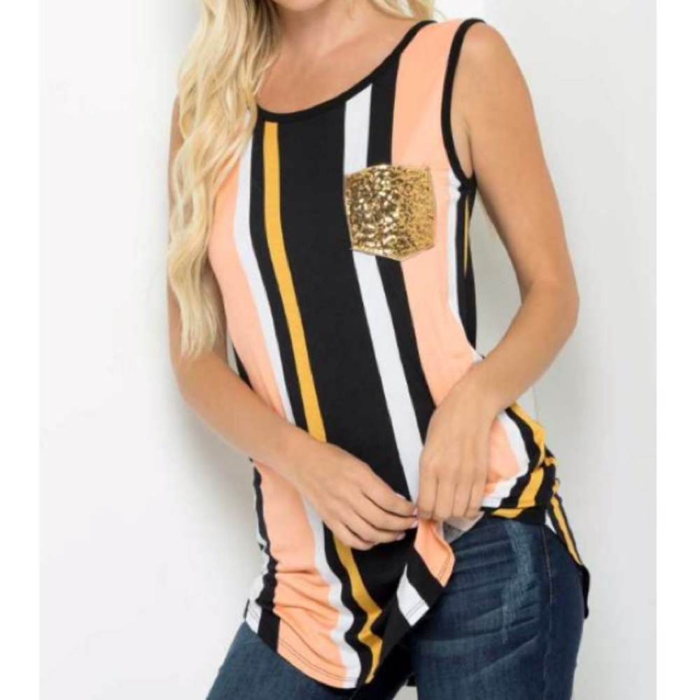 BIG STRIPED SLEEVELESS TOP